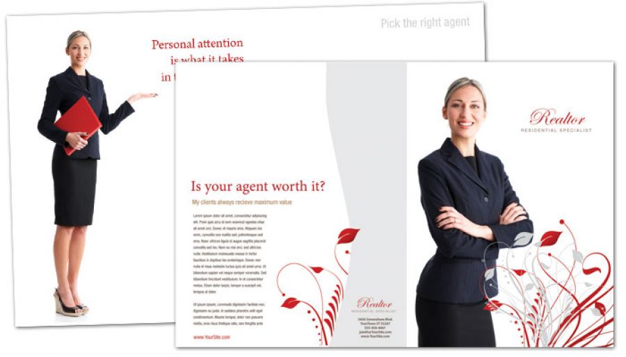 Real Estate Agent Half Fold Brochure Design Layout